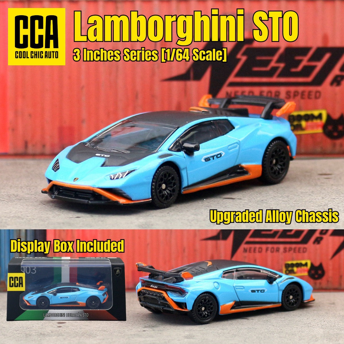 CCA Lamborghini Huracan STO diecast model car, 1:64 scale