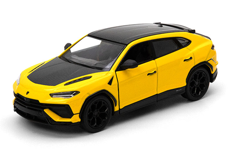 Kinsmart Lamborghini Urus Performante yellow diecast model car, 1:40 scale