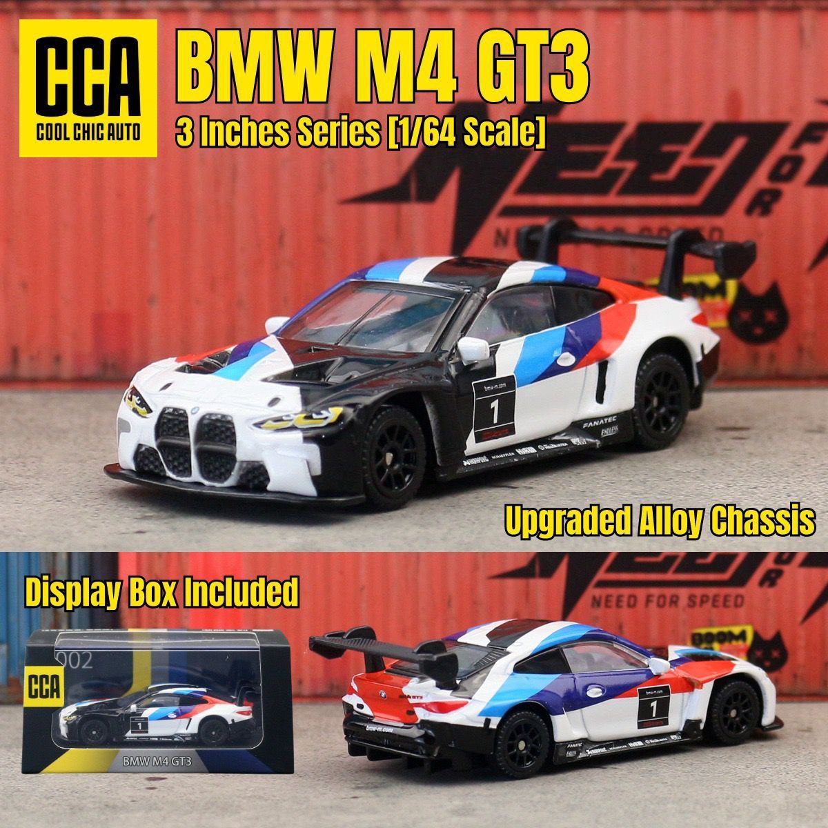 CCA BMW M4 GT3 diecast model car, 1/64 scale