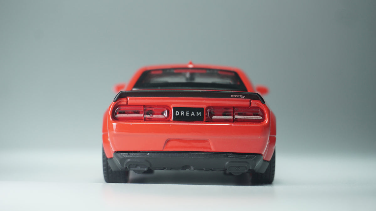 Dodge Challenger Red diecast model car, 1:32 scale