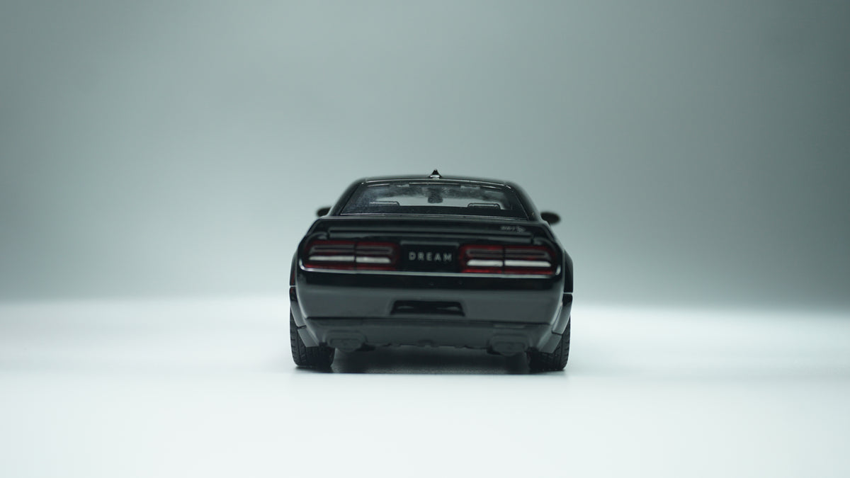 Dodge Challenger Black diecast model car, 1:32 scale