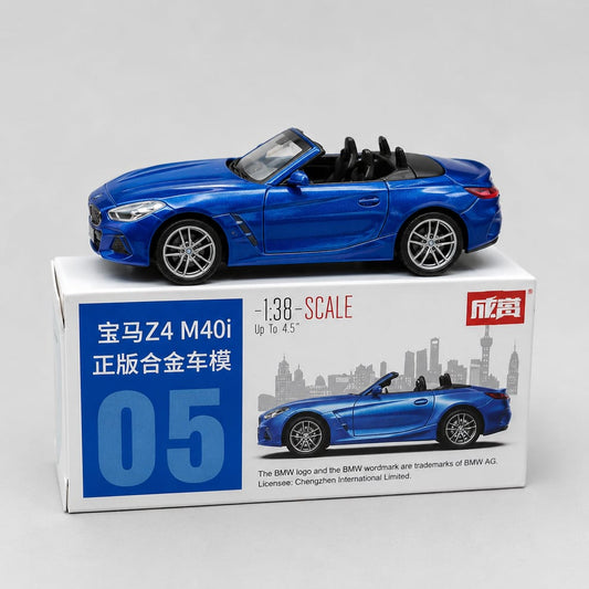 BMW Z4 M40i Blue diecast model car, 1:38 scale