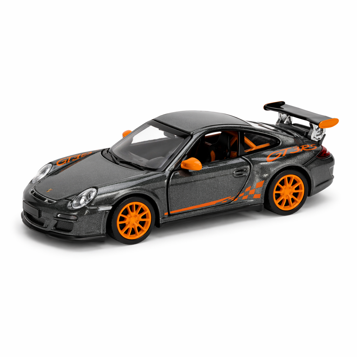 Kinsmart 2010 Porsche 911 GT3 RS Black diecast model car, 1:36 scale
