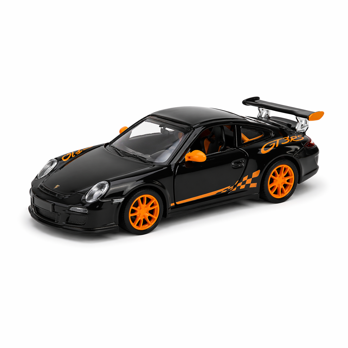 Kinsmart 2010 Porsche 911 GT3 RS Black diecast model car, 1:36 scale