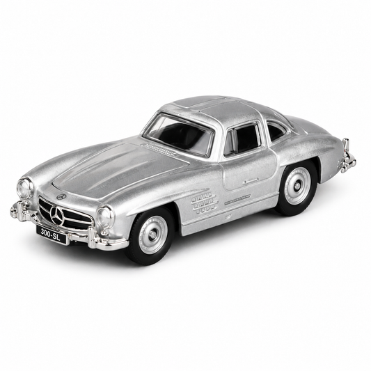 Bburago 1954 Mercedes-Benz 300 SL Silver diecast model car, 1:64 scale