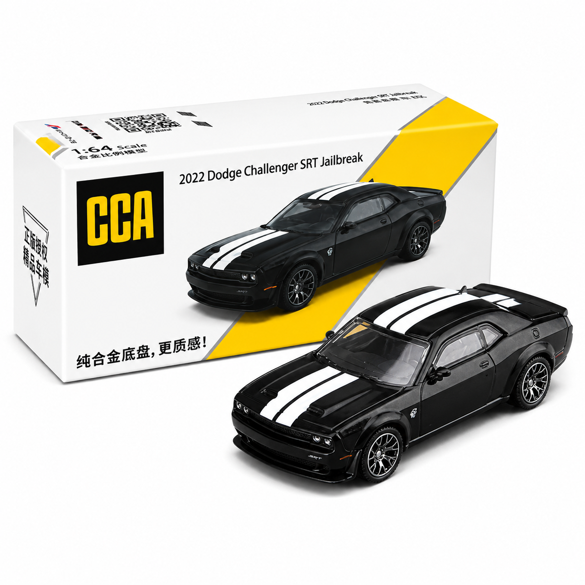 CCA Dodge Challenger Black diecast model car, 1/64 scale